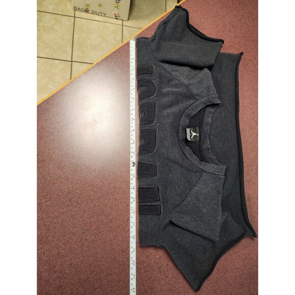 Nike Air Jordan Crop Girls 12 13 Embroidered Logo Fleece Shirt Y2K Athleisure - Picture 4 of 9